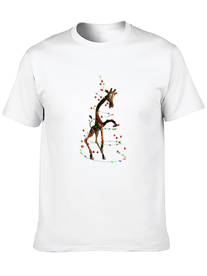 Giraffe Christmas Light T-Shirt