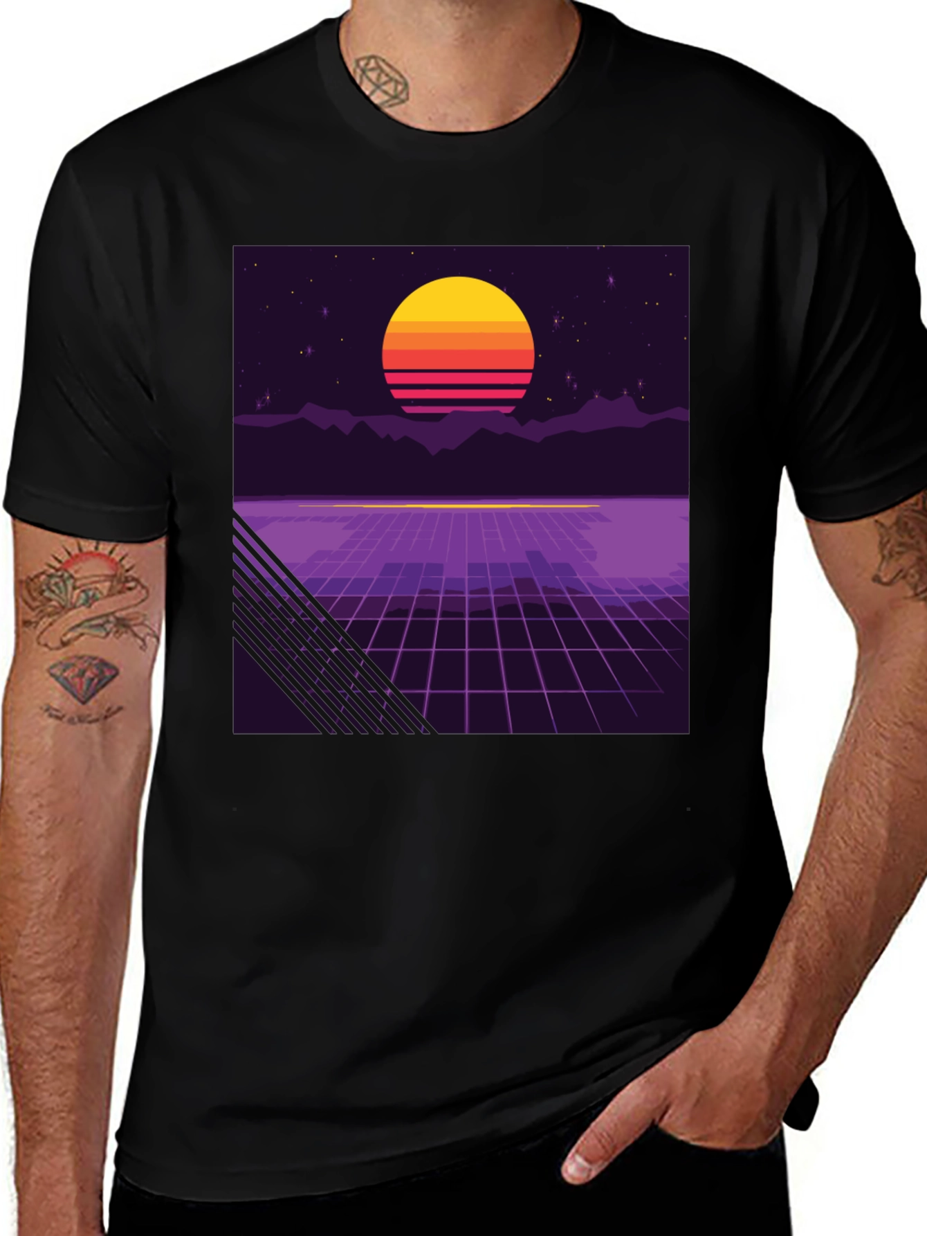 Retro Synthwave Sunset T-Shirt