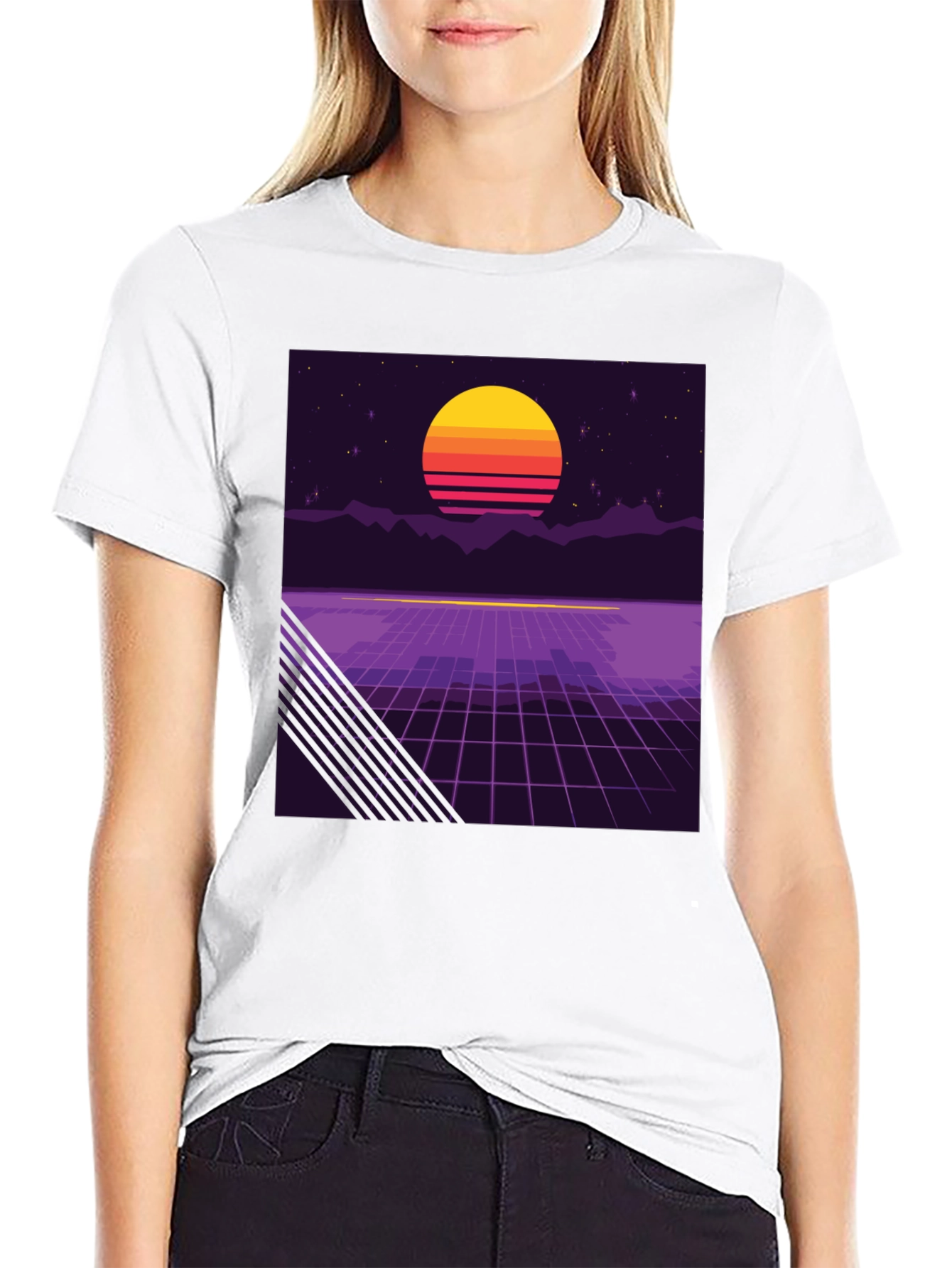 Retro Synthwave Sunset T-Shirt