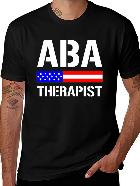 ABA Therapist American Flag Graphic T-Shirt