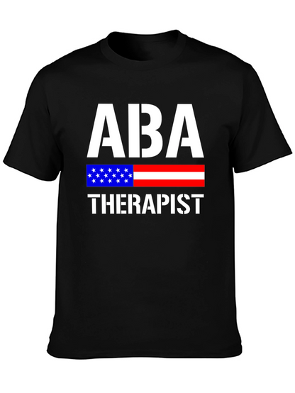 ABA Therapist American Flag Graphic T-Shirt