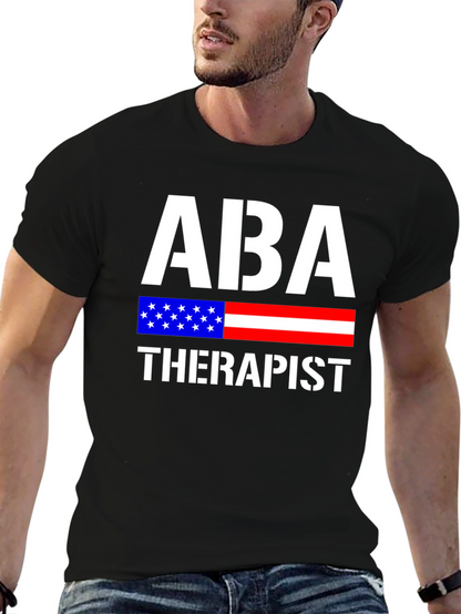 ABA Therapist American Flag Graphic T-Shirt