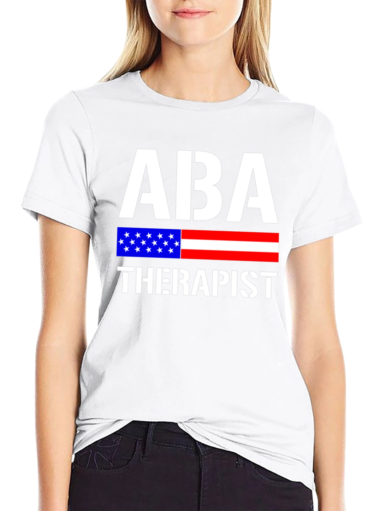 ABA Therapist American Flag Graphic T-Shirt