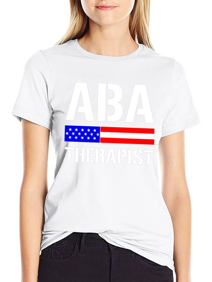 ABA Therapist American Flag Graphic T-Shirt