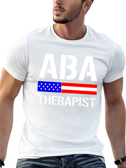 ABA Therapist American Flag Graphic T-Shirt