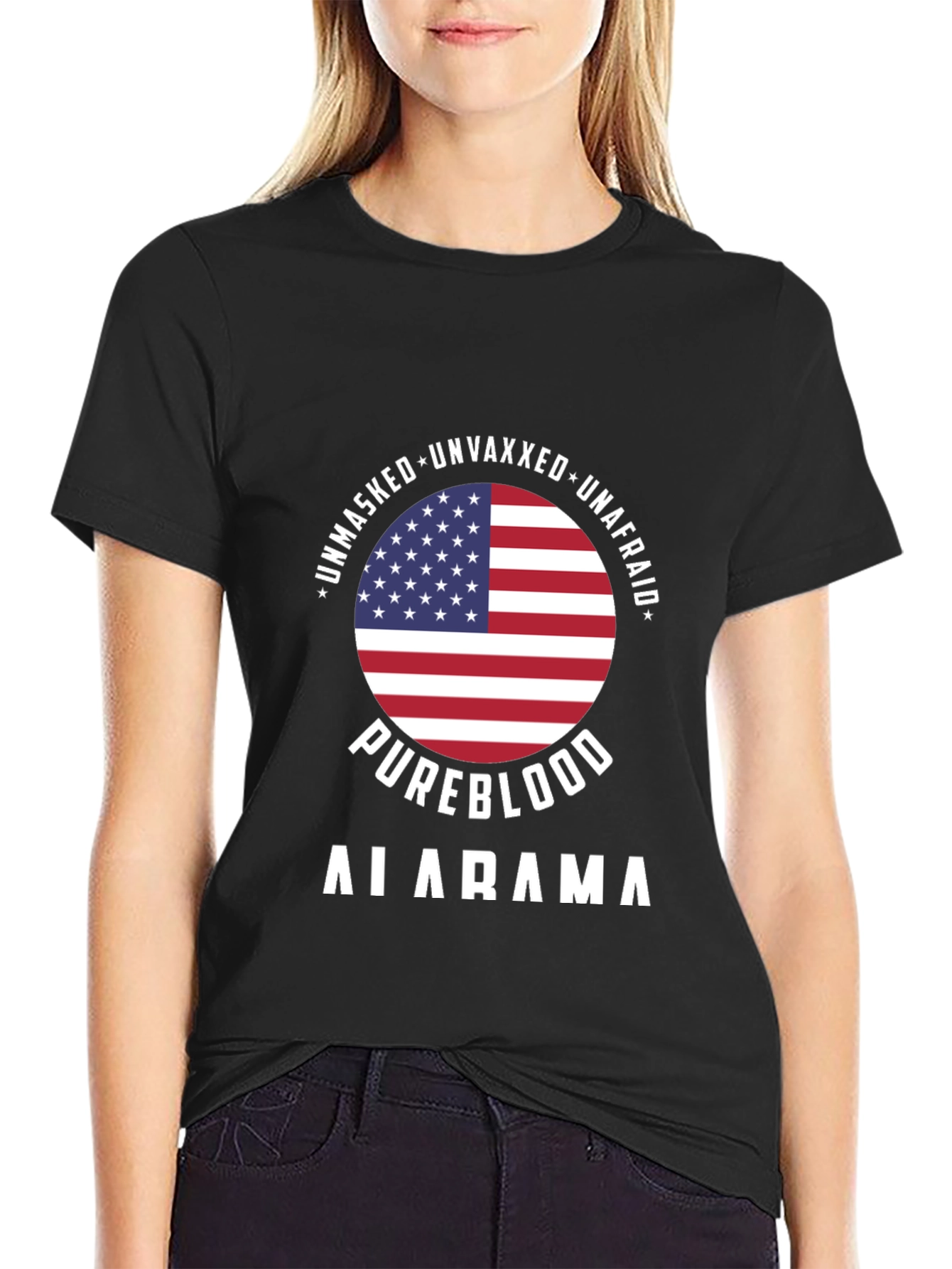 Unmasked Unvaxxed Unafraid Pureblood Alabama T-Shirt