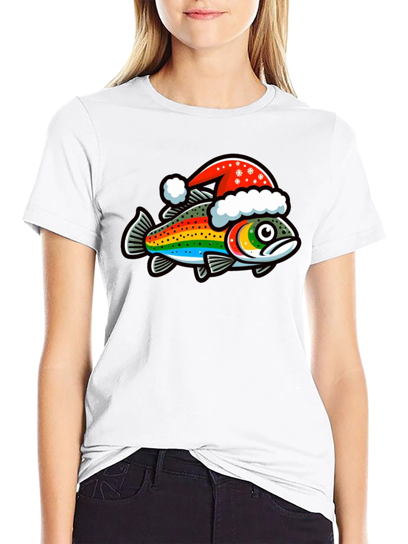Festive Rainbow Trout Christmas T-Shirt