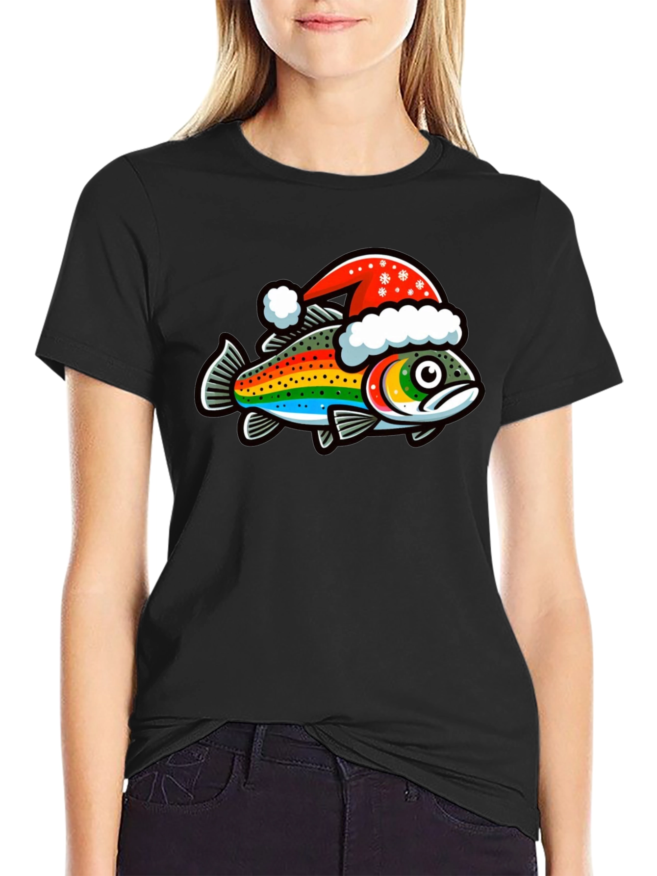 Festive Rainbow Trout Christmas T-Shirt