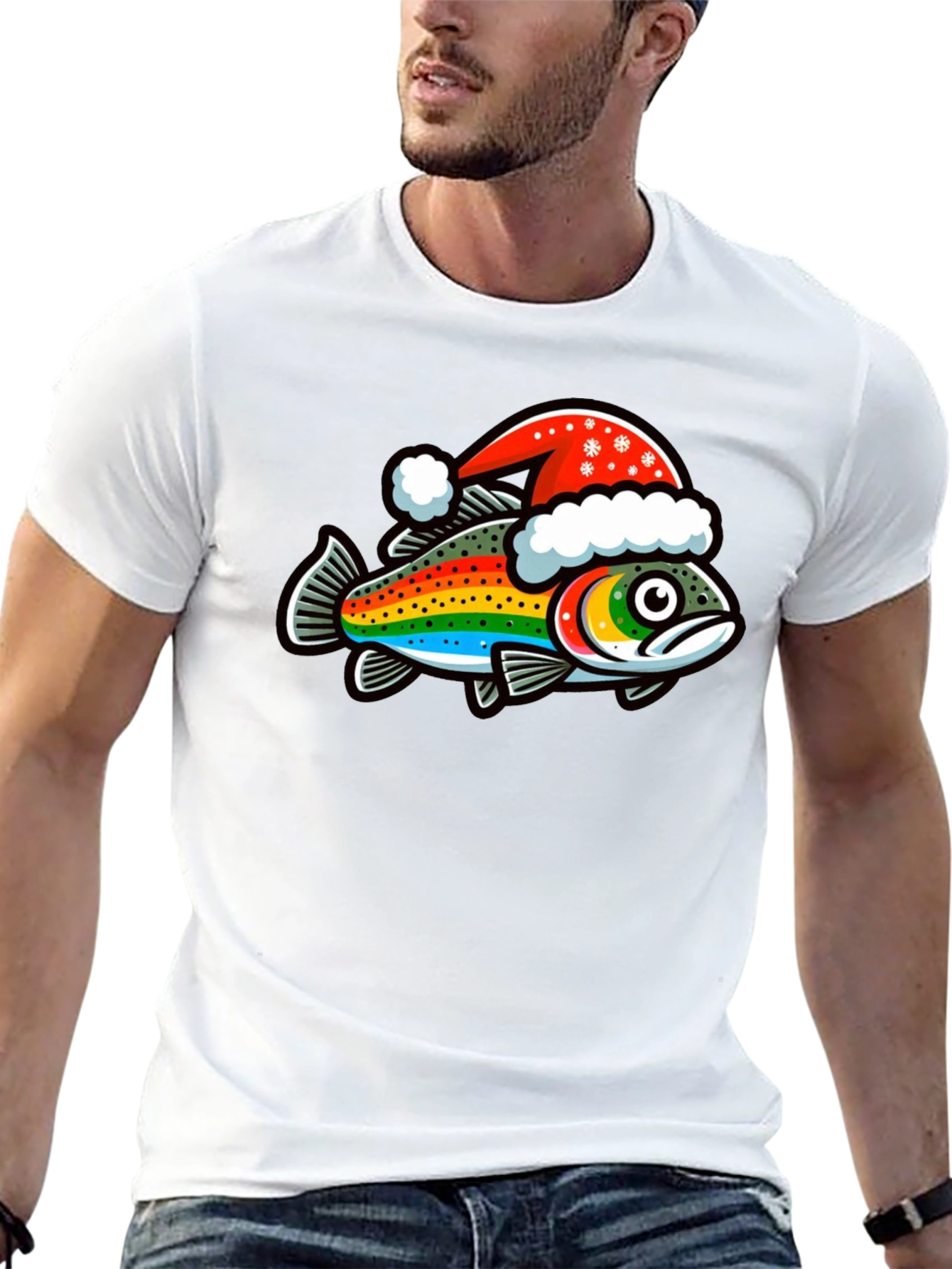 Festive Rainbow Trout Christmas T-Shirt