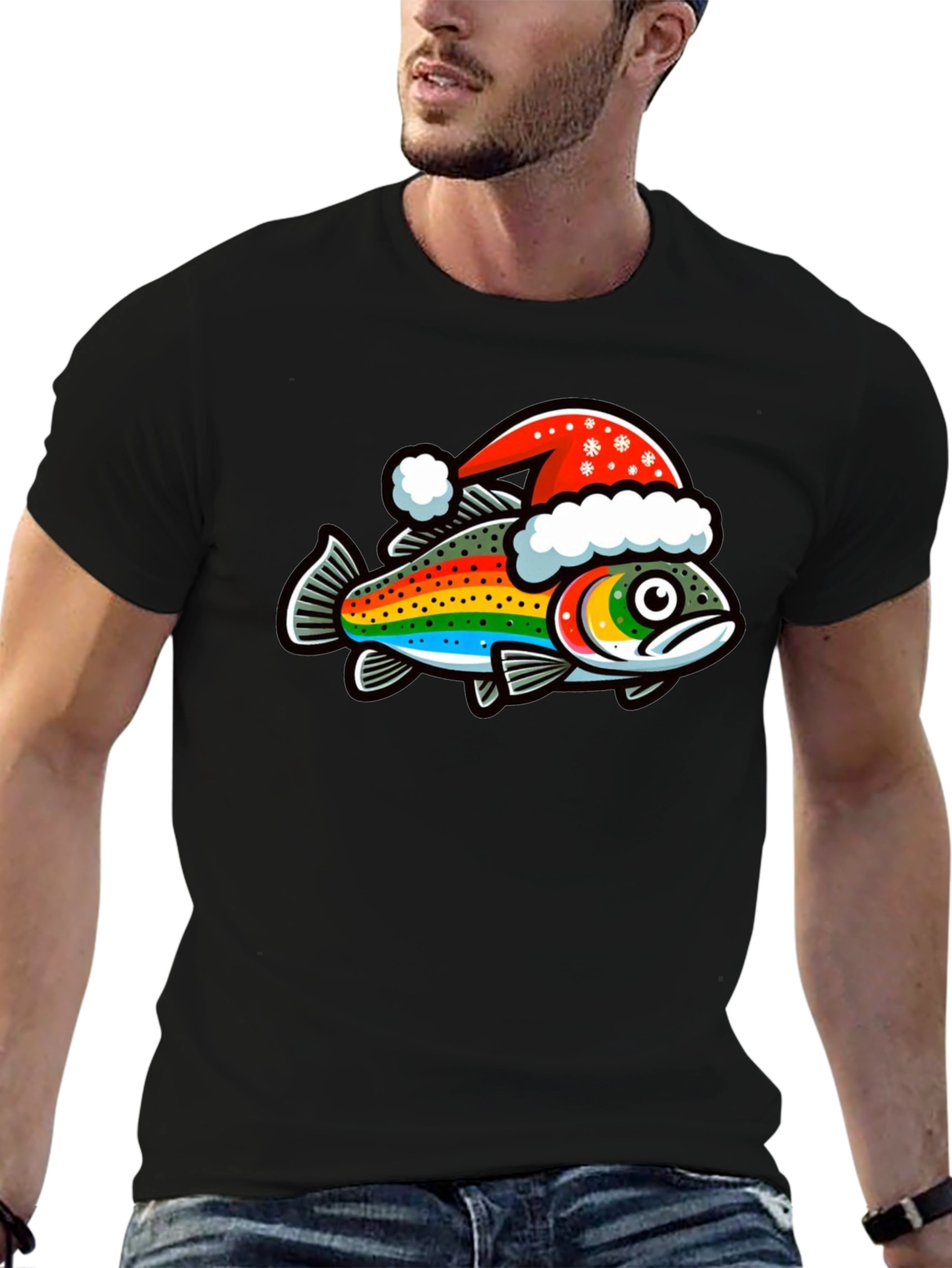 Festive Rainbow Trout Christmas T-Shirt