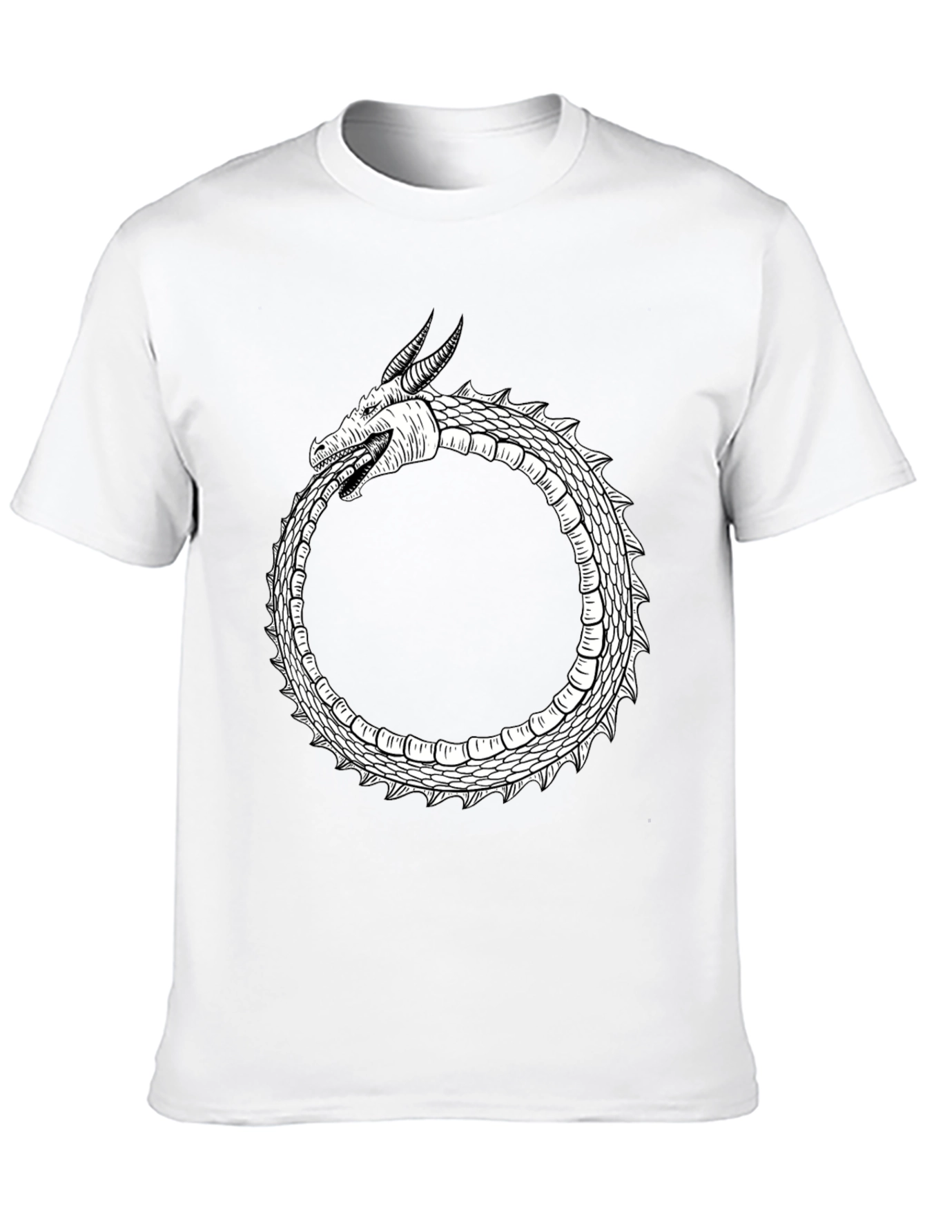 Ouroboros Dragon Graphic Tee - Black Cotton Blend