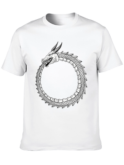 Ouroboros Dragon Graphic Tee - Black Cotton Blend