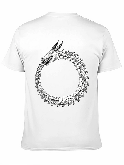 Ouroboros Dragon Graphic Tee - Black Cotton Blend