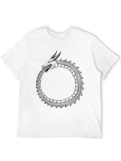 Ouroboros Dragon Graphic Tee - Black Cotton Blend