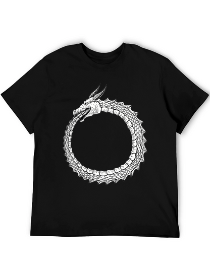Ouroboros Dragon Graphic Tee - Black Cotton Blend