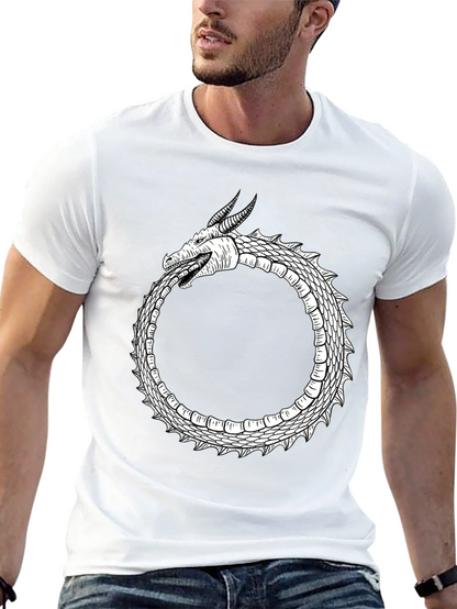 Ouroboros Dragon Graphic Tee - Black Cotton Blend
