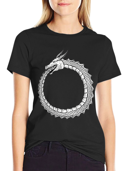 Ouroboros Dragon Graphic Tee - Black Cotton Blend