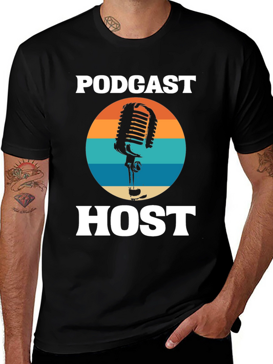 Podcast Host Retro Graphic Tee