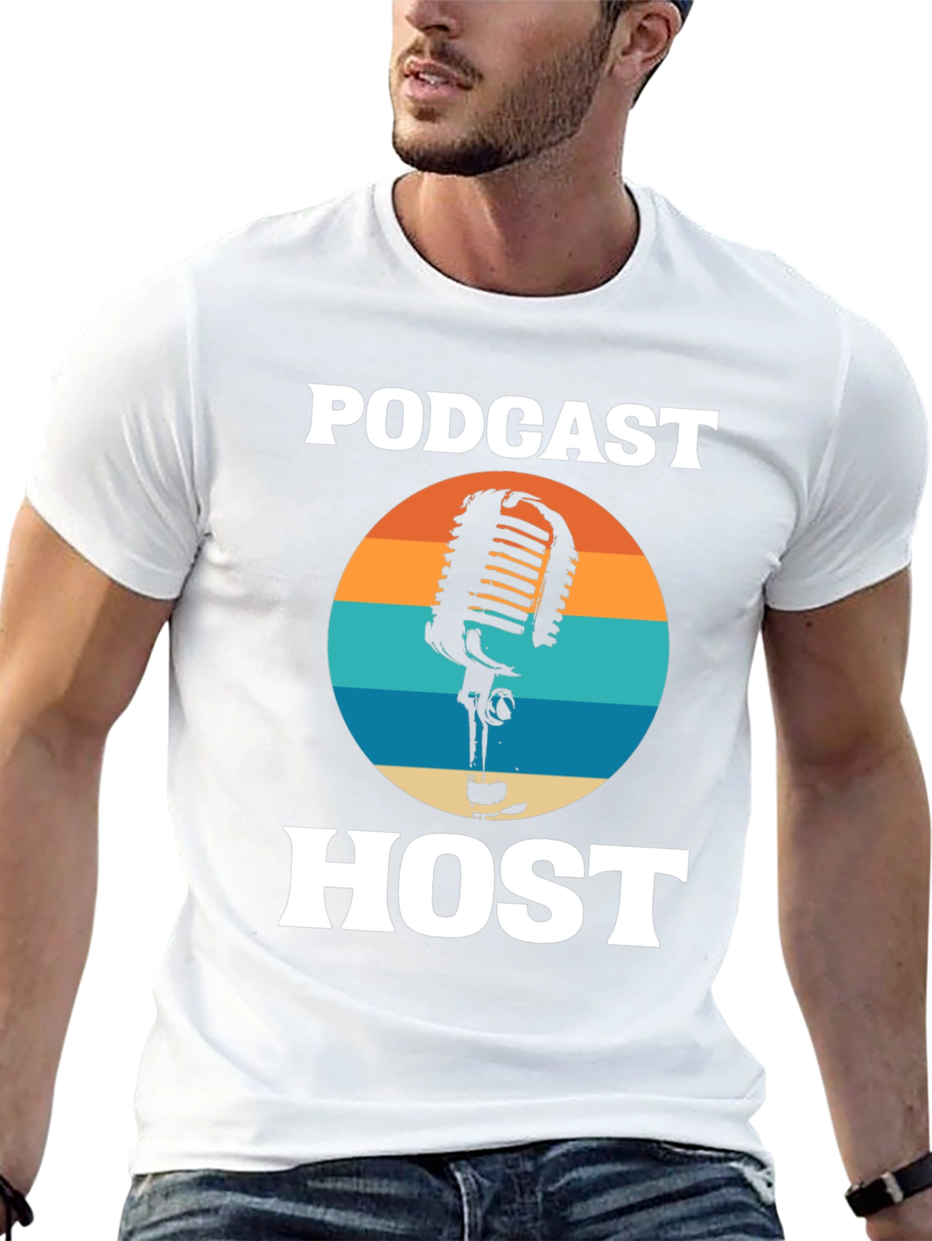 Podcast Host Retro Graphic Tee