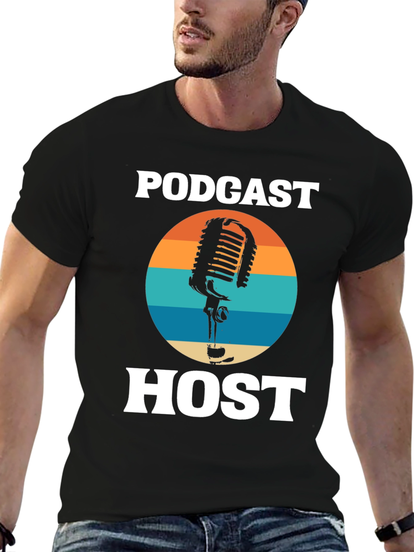 Podcast Host Retro Graphic Tee