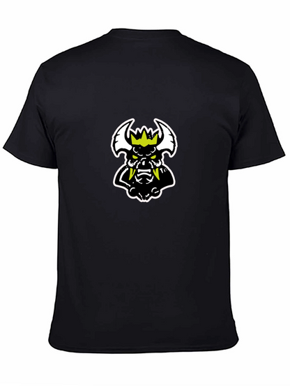 Edgy Black T-Shirt with Cartoon Monster Graphic