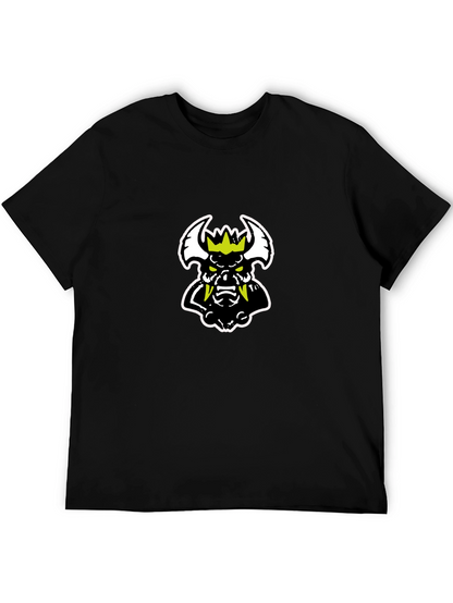 Edgy Black T-Shirt with Cartoon Monster Graphic