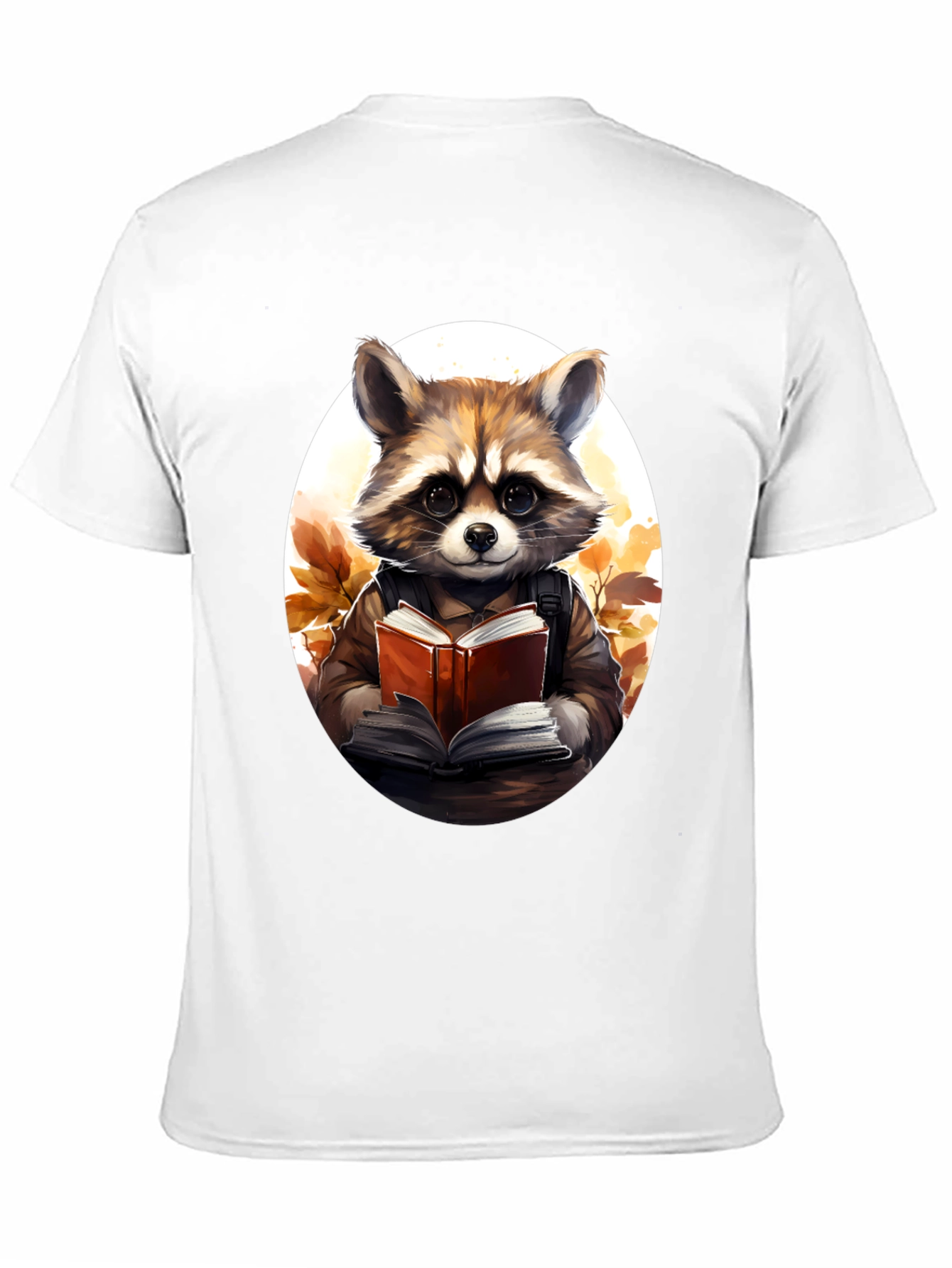 Raccoon Reader Graphic Tee - Black Cotton