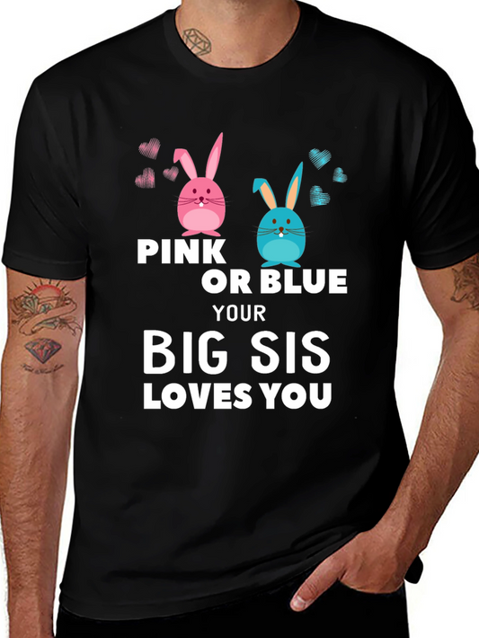 Pink or Blue Big Sis Loves You T-Shirt