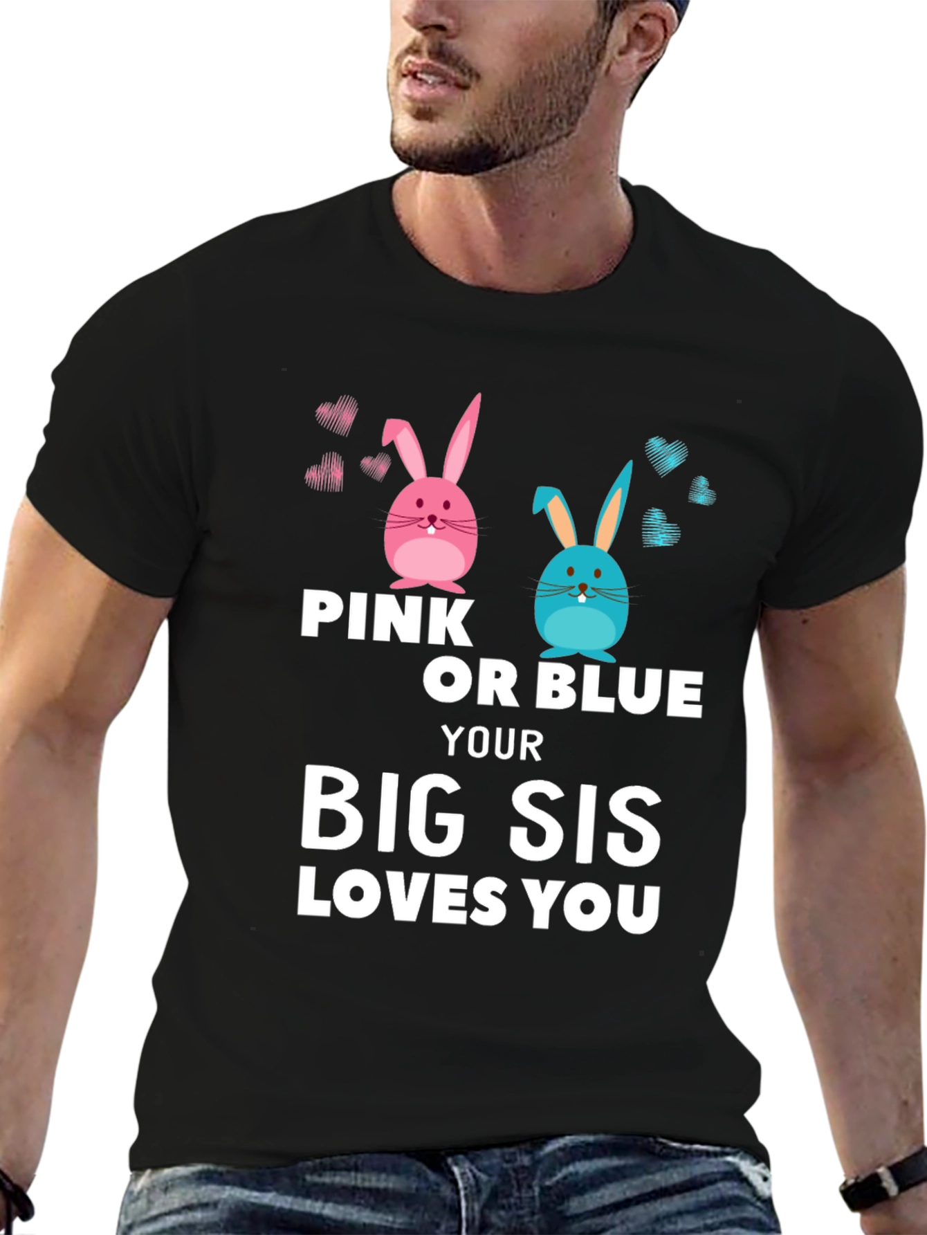 Pink or Blue Big Sis Loves You T-Shirt