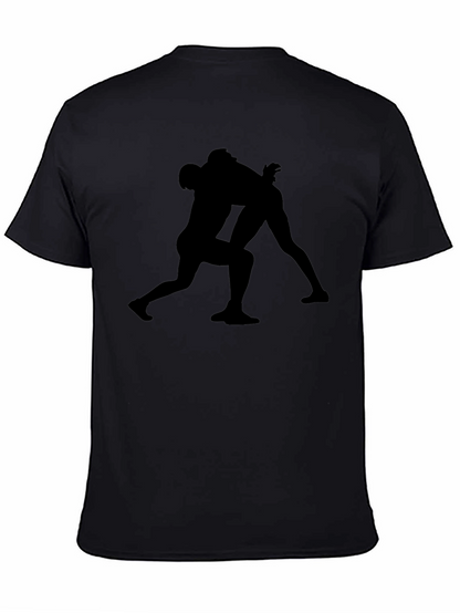 Wrestling Silhouette Black T-Shirt