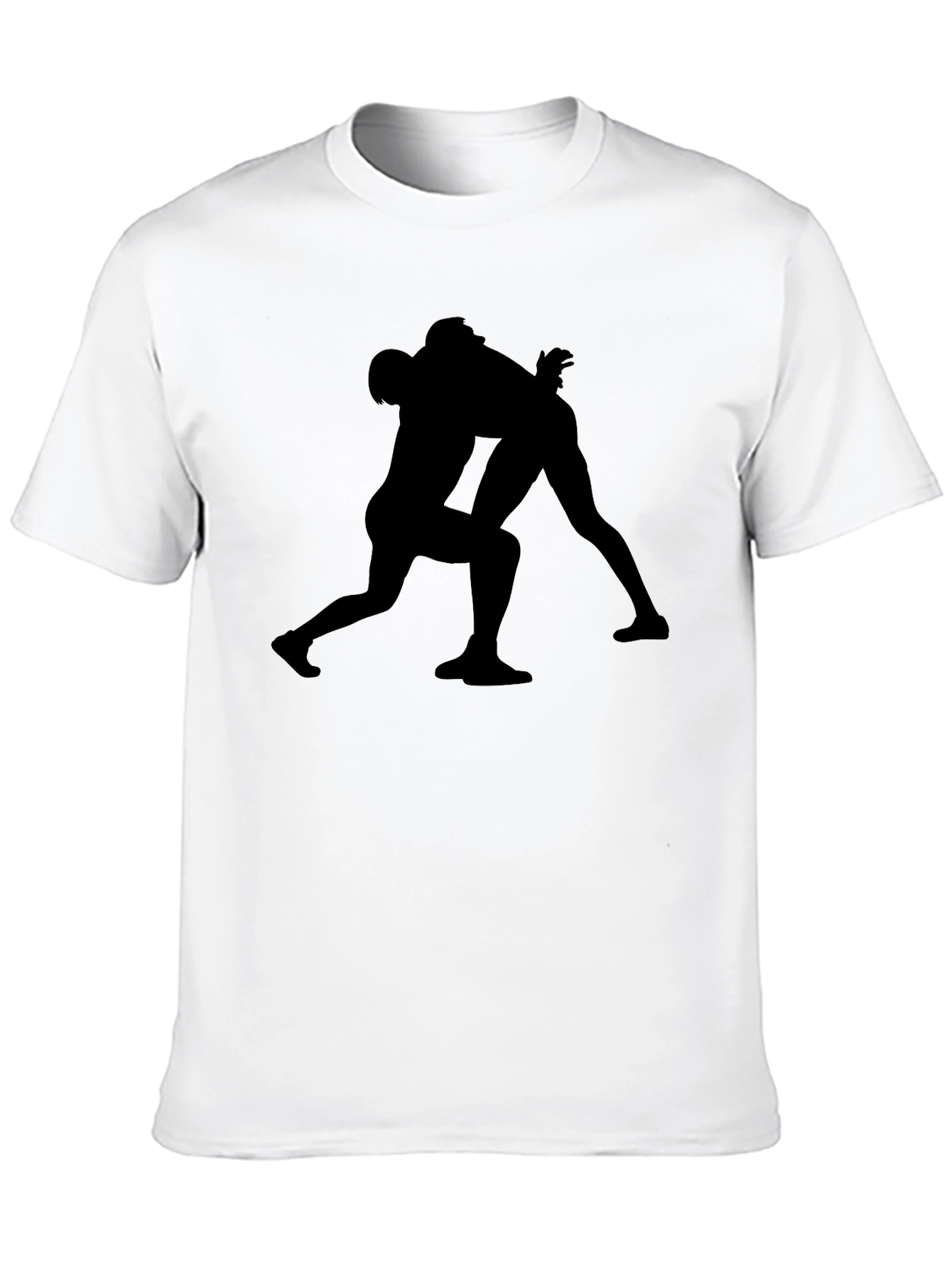 Wrestling Silhouette Black T-Shirt