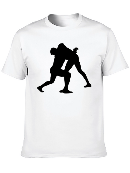 Wrestling Silhouette Black T-Shirt
