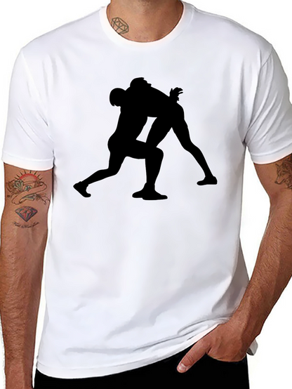 Wrestling Silhouette Black T-Shirt