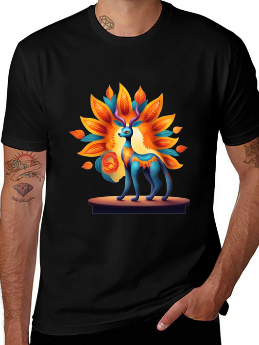 Artistic Deer Graphic Tee - Unique Design