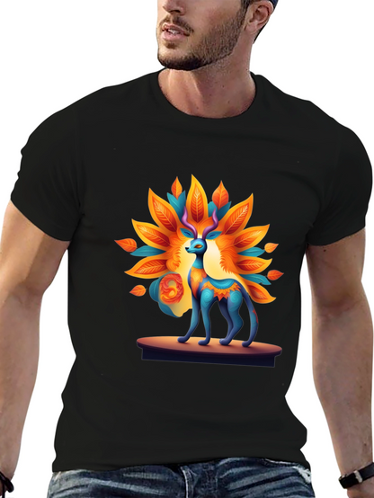 Artistic Deer Graphic Tee - Unique Design