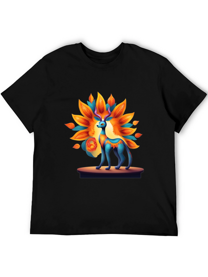 Artistic Deer Graphic Tee - Unique Design