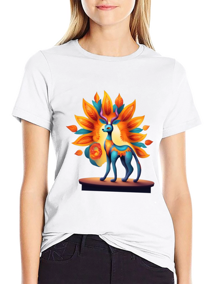 Artistic Deer Graphic Tee - Unique Design