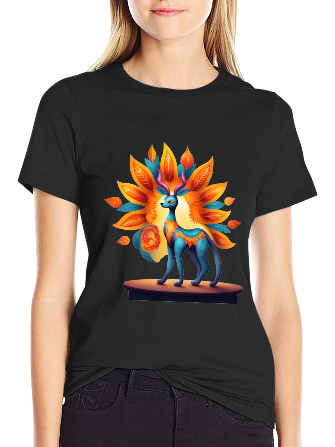 Artistic Deer Graphic Tee - Unique Design