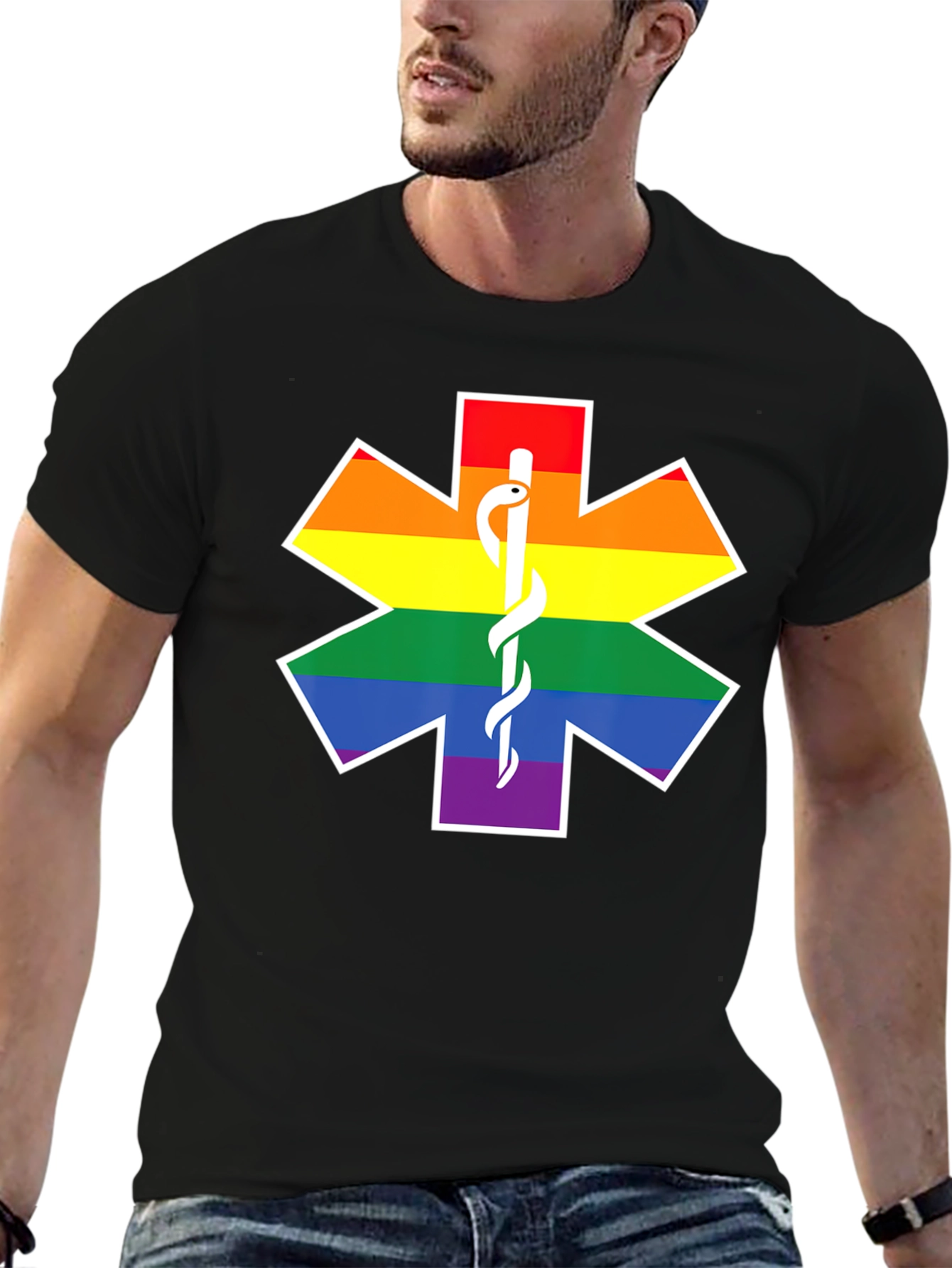 Pride Star of Life Black T-Shirt