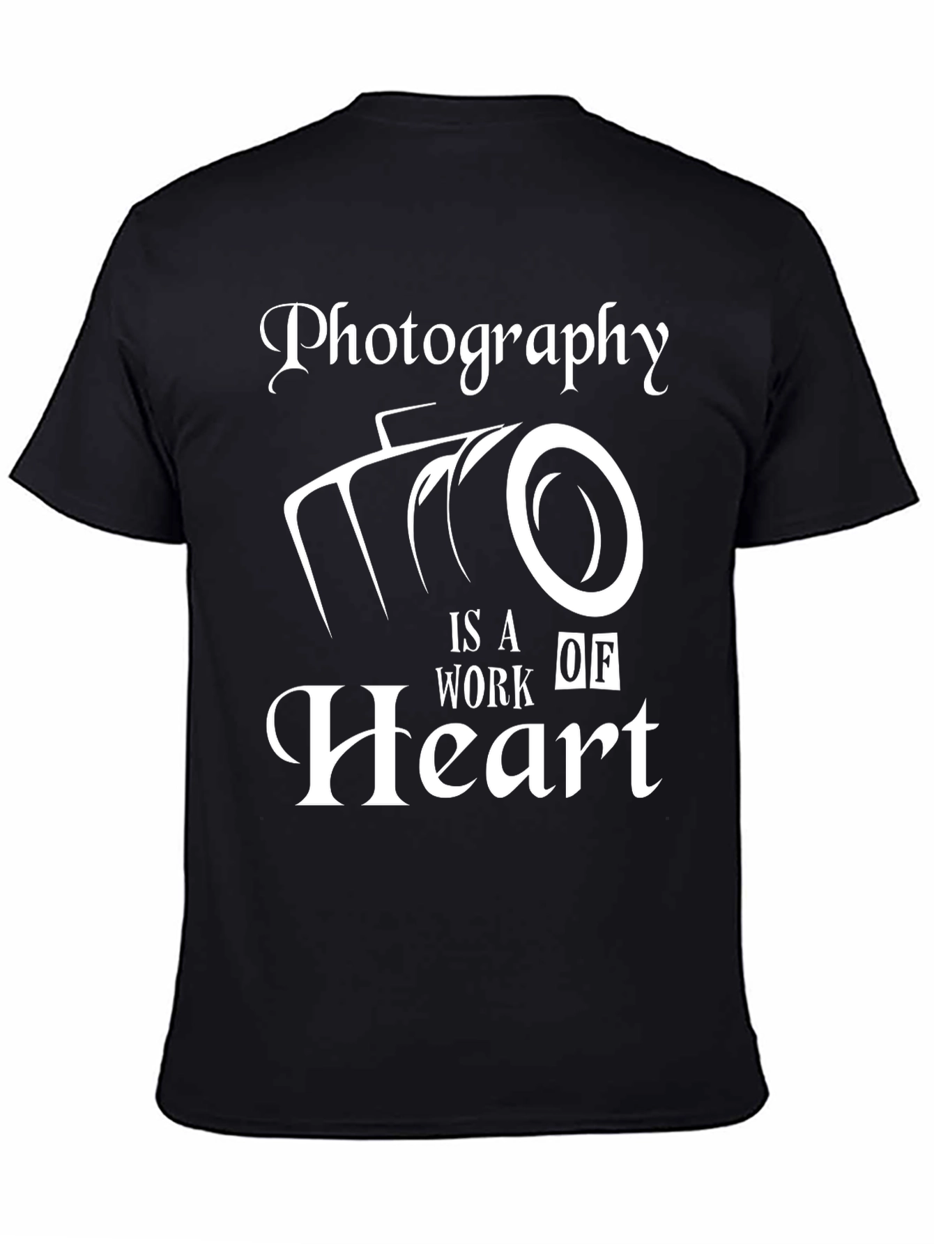 Photography is a Work of Heart Black T-Shirt