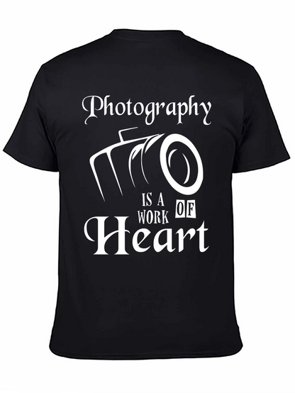 Photography is a Work of Heart Black T-Shirt