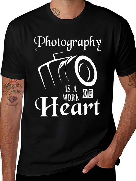 Photography is a Work of Heart Black T-Shirt