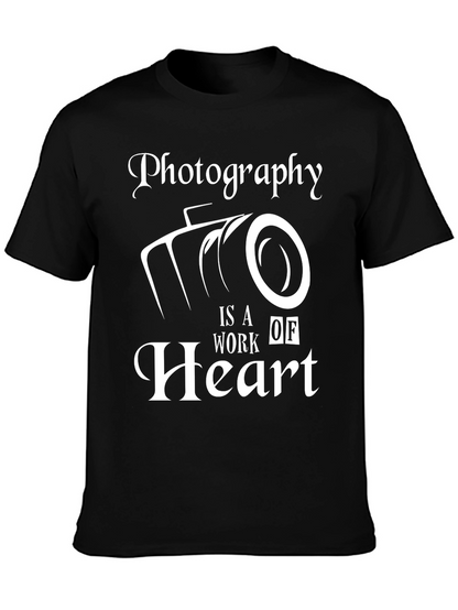 Photography is a Work of Heart Black T-Shirt