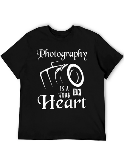 Photography is a Work of Heart Black T-Shirt