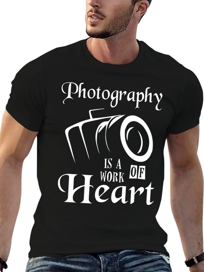 Photography is a Work of Heart Black T-Shirt