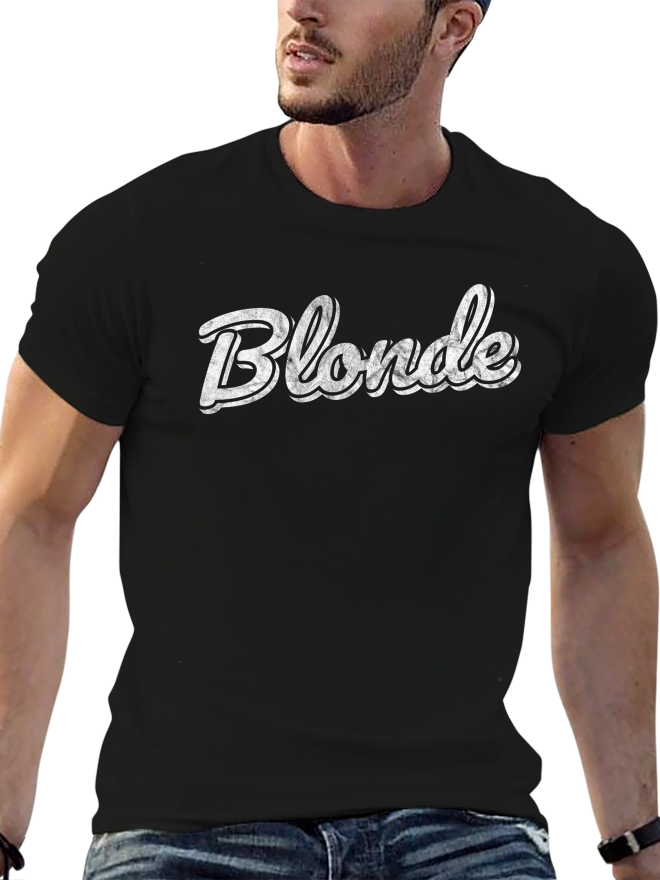 Blonde Graphic T-Shirt - Black Crew Neck Tee