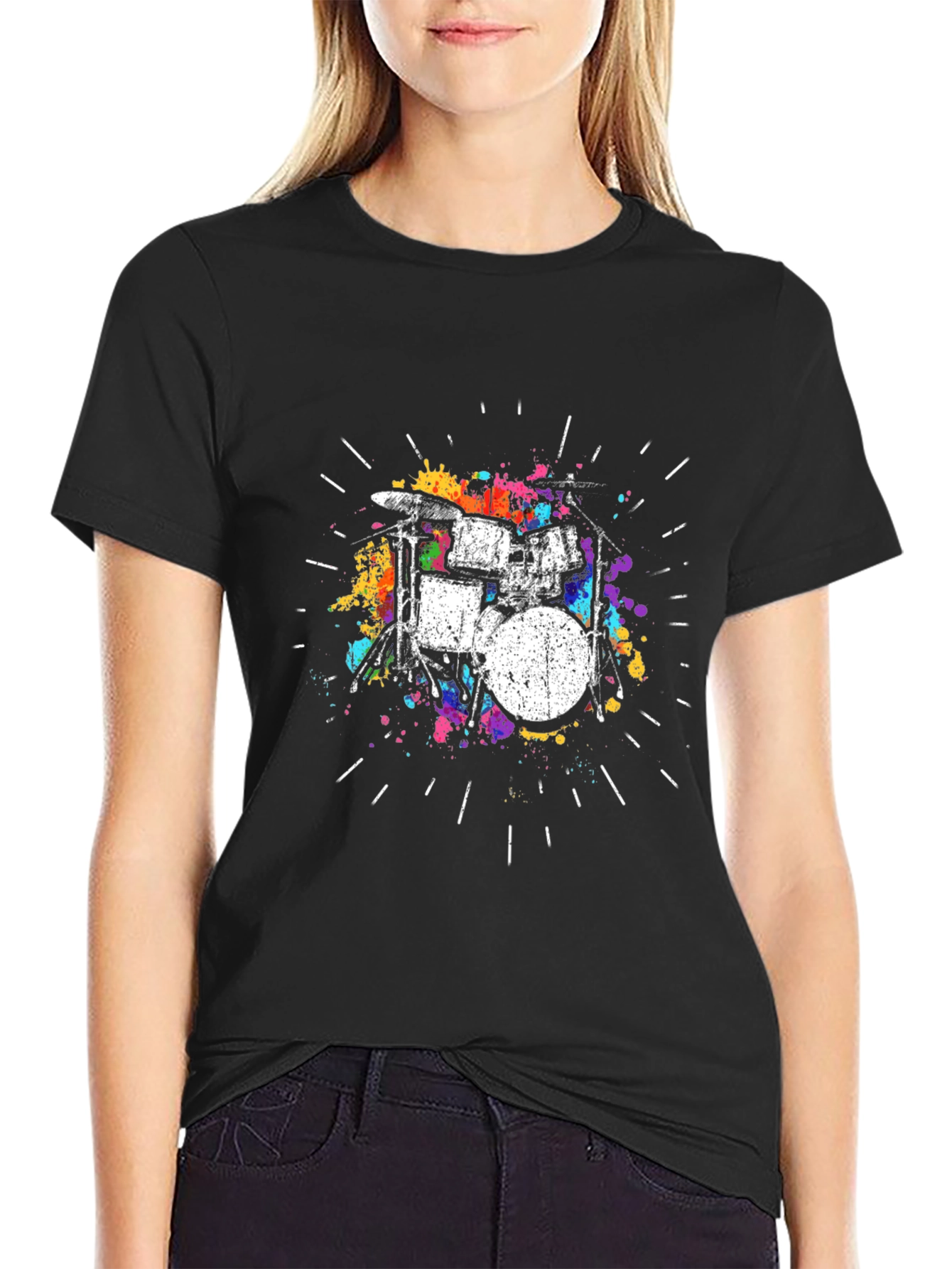 Drum Kit Graphic Tee - Black T-Shirt