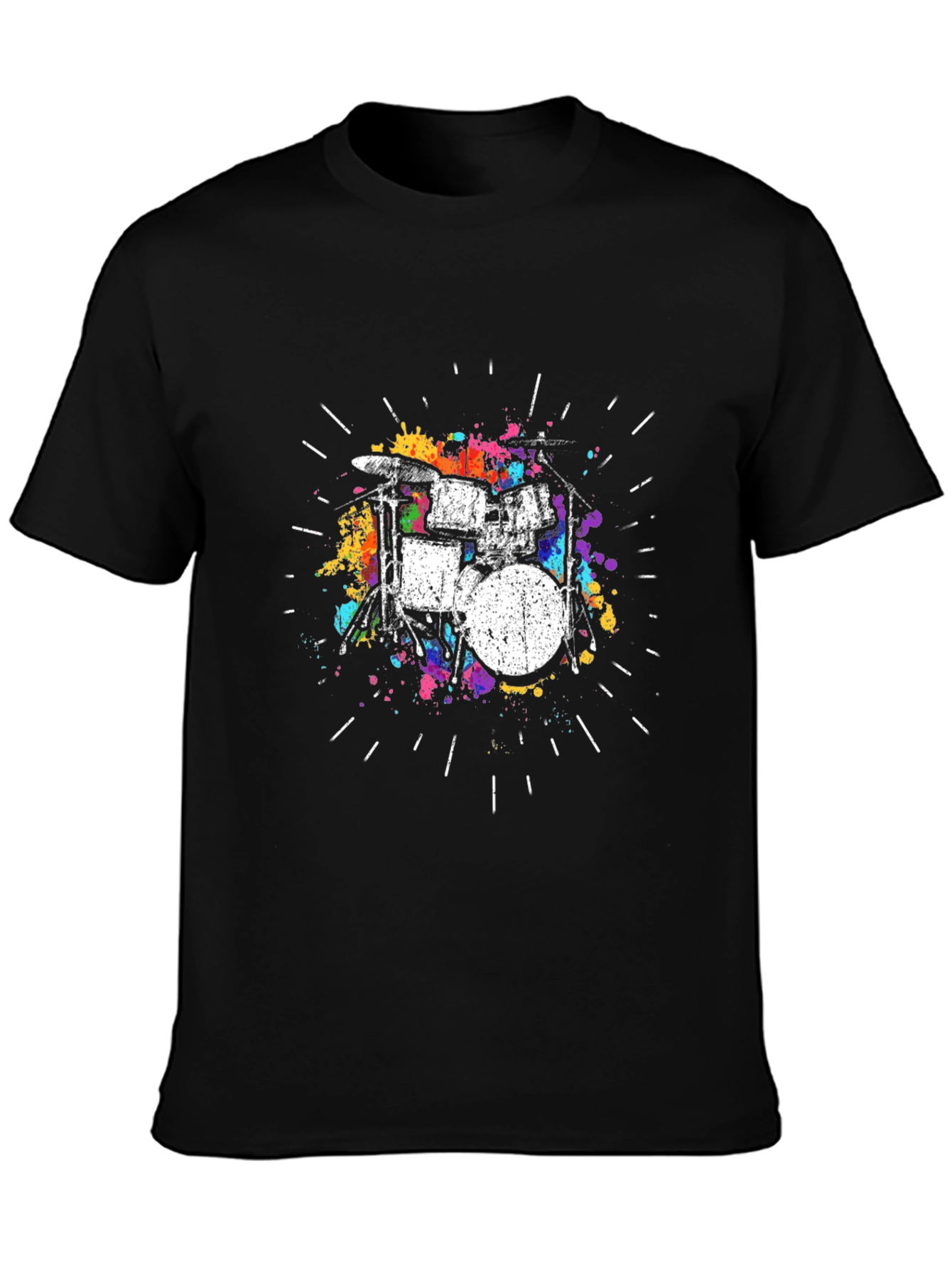 Drum Kit Graphic Tee - Black T-Shirt