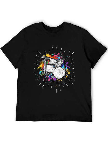 Drum Kit Graphic Tee - Black T-Shirt