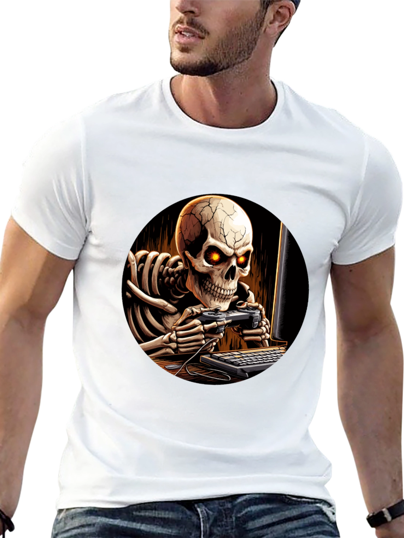 Skeleton Gamer Black T-Shirt